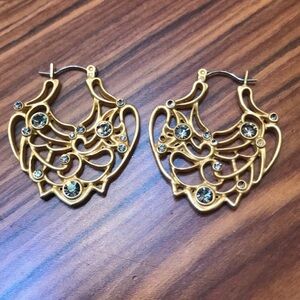 Tahari Gold Rhinestone Earrings